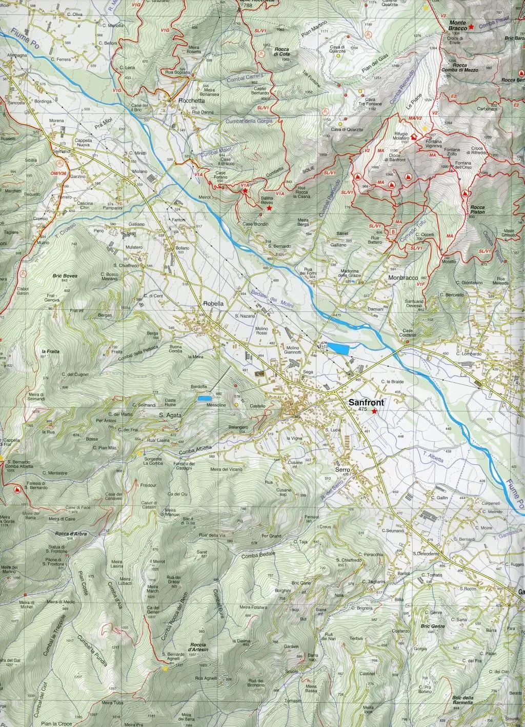 Bild: 9788897465249 | Valle Po - Monviso 1 : 25 000 | (Land-)Karte | Fraternali Wanderkarte