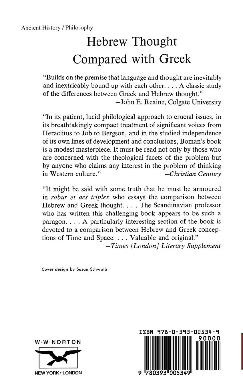 Rückseite: 9780393005349 | Hebrew Thought Compared with Greek | Thorleif Boman | Taschenbuch