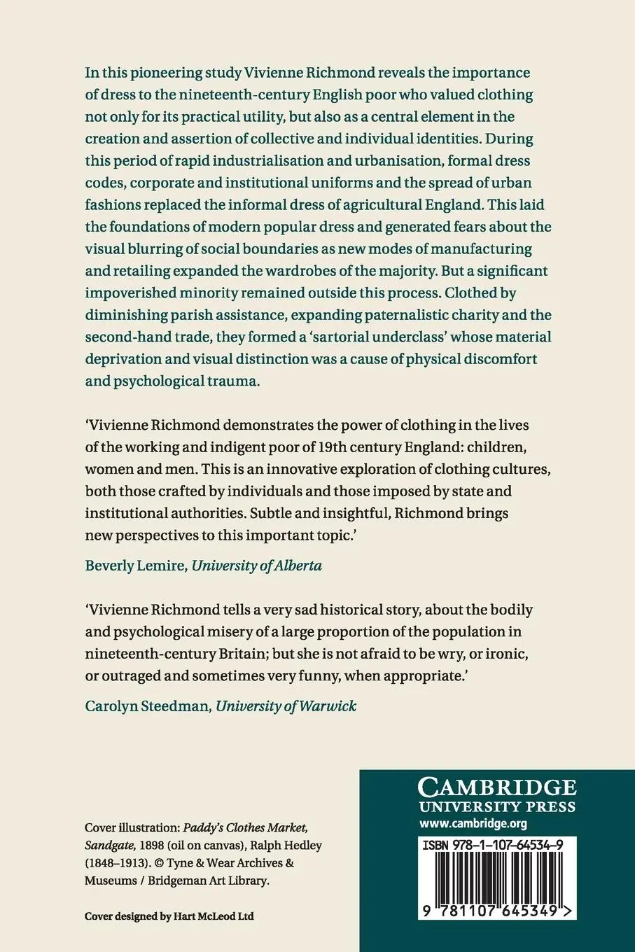 Rückseite: 9781107645349 | Clothing the Poor in Nineteenth-Century England | Vivienne Richmond