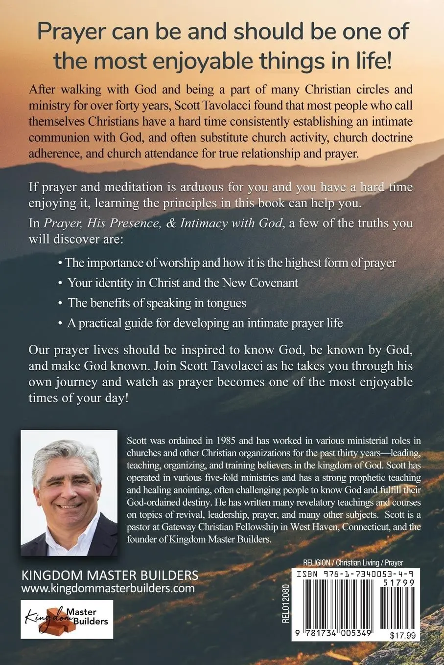 Rückseite: 9781734005349 | Prayer, His Presence and Intimacy with God | Scott J Tavolacci (u. a.)