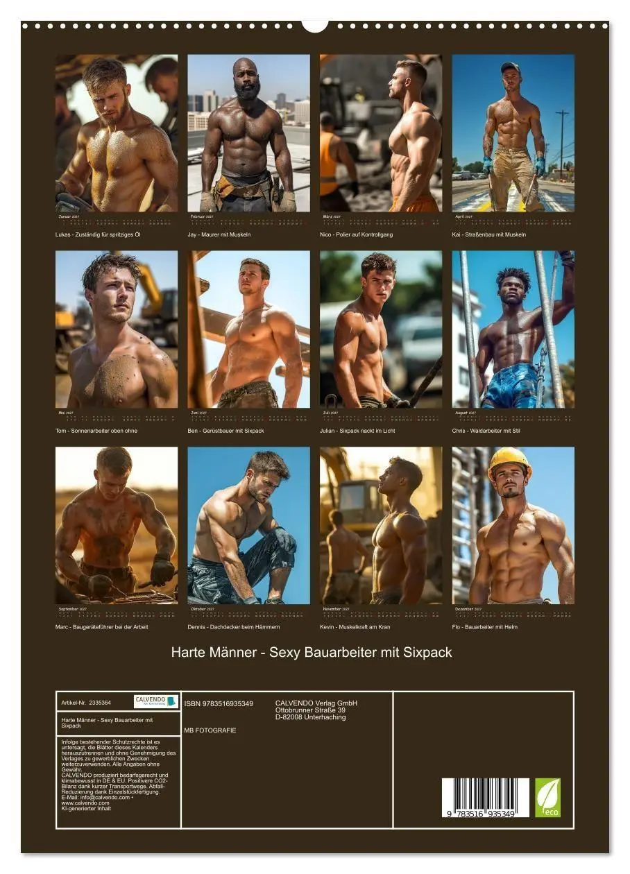Bild: 9783516935349 | Harte Männer - Sexy Bauarbeiter mit Sixpack (hochwertiger Premium...