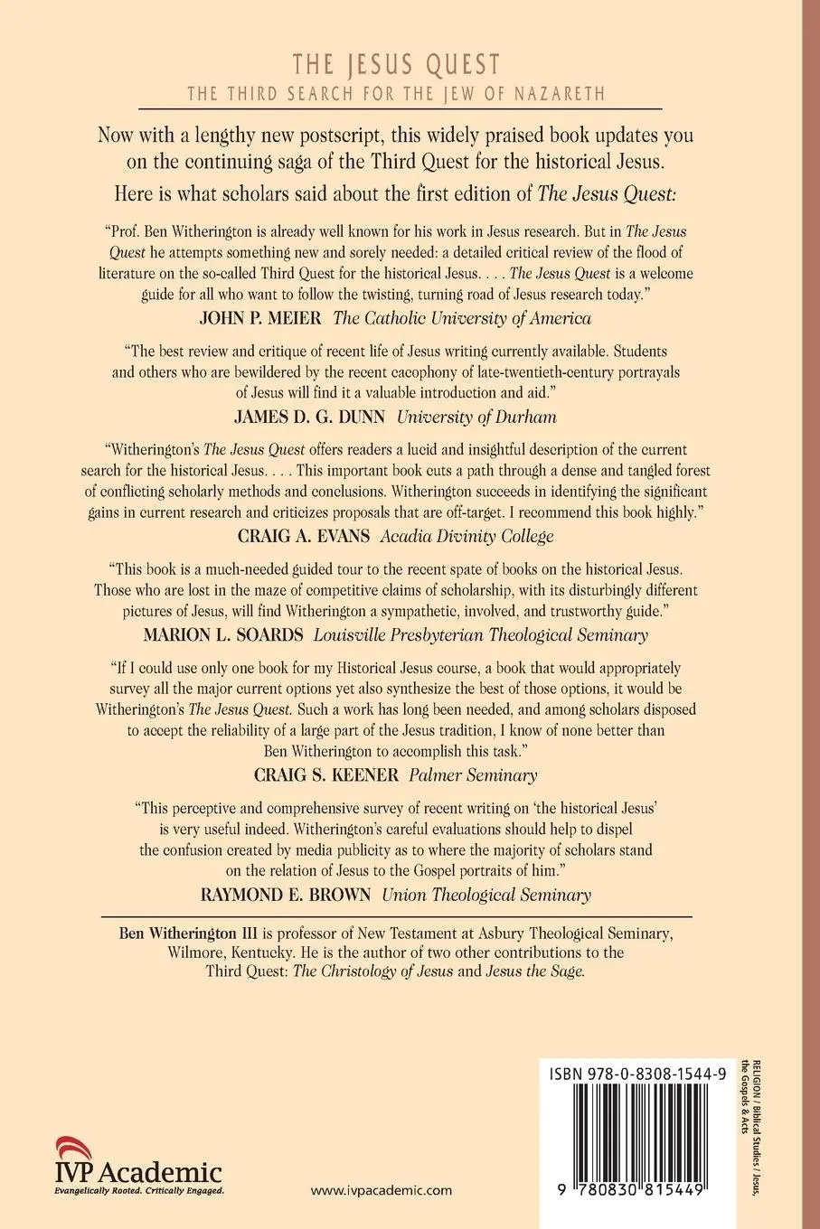 Rückseite: 9780830815449 | The Jesus Quest | The Third Search for the Jew of Nazareth | Iii