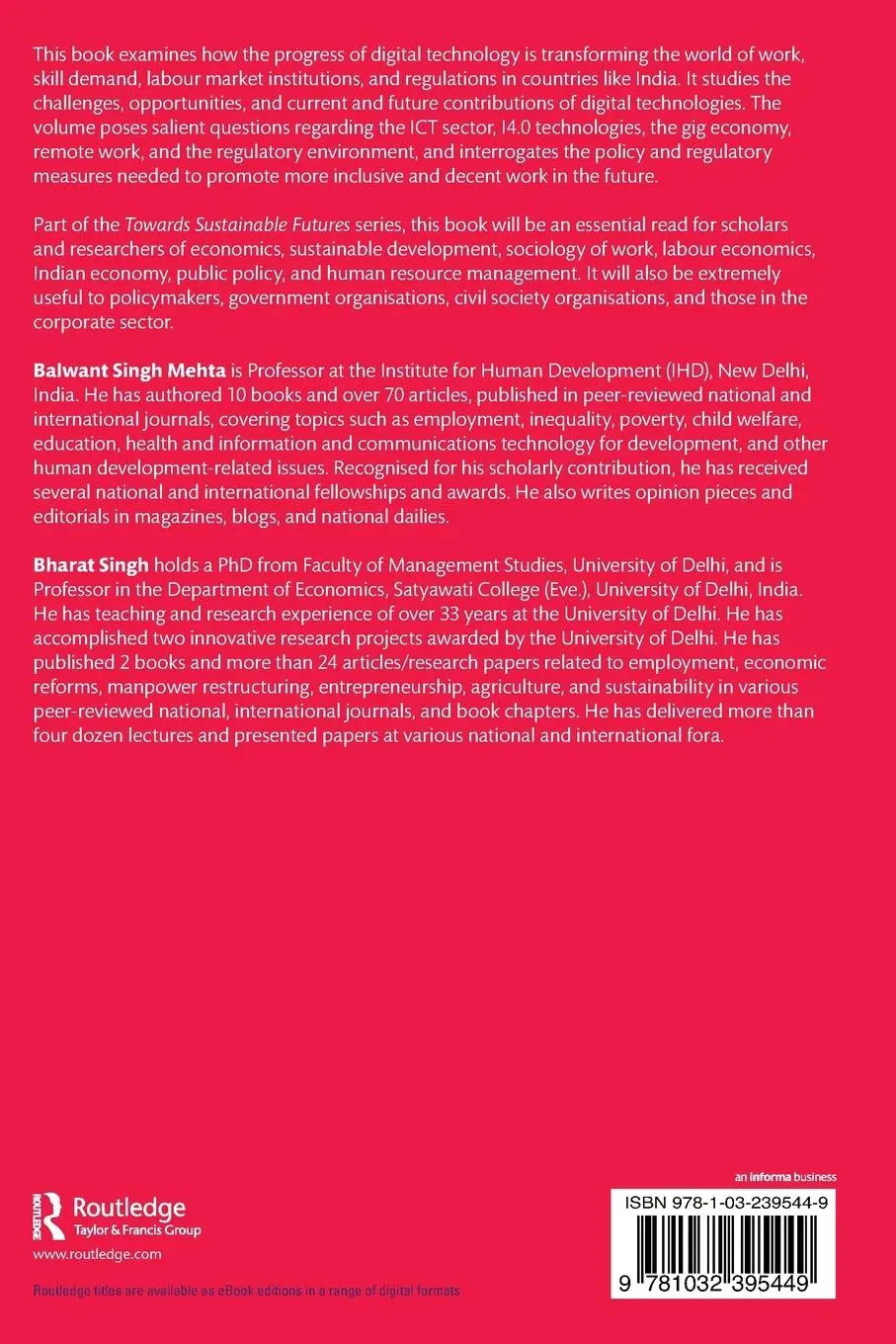 Rückseite: 9781032395449 | Technology and the Future of Work | Reshaping the Workplace | Buch