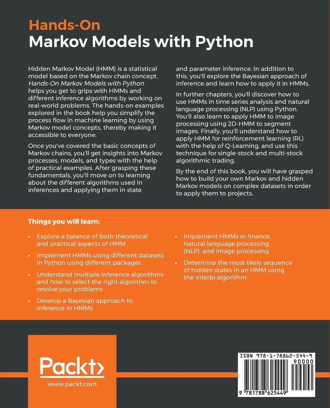 Rückseite: 9781788625449 | Hands-On Markov Models with Python | Ankur Ankan (u. a.) | Taschenbuch