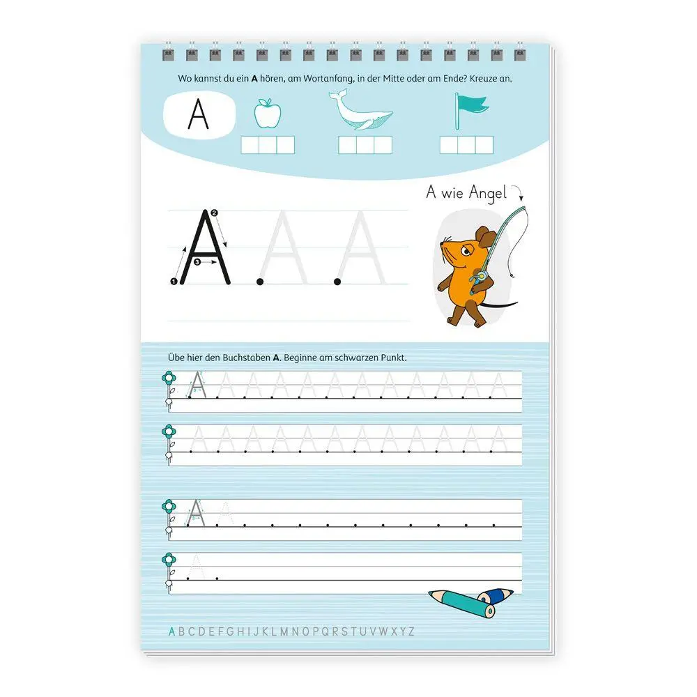 Bild: 9783988025449 | TRÖTSCH - Die Maus Mein Spurrillenblock Großbuchstaben Übungsbuch | KG