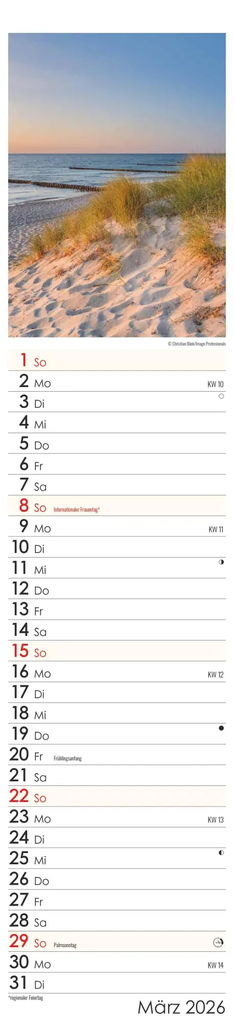 Bild: 4069095005549 | Streifenplaner Seeblick 2026 - Streifen-Kalender 11,3x49x5 cm -...