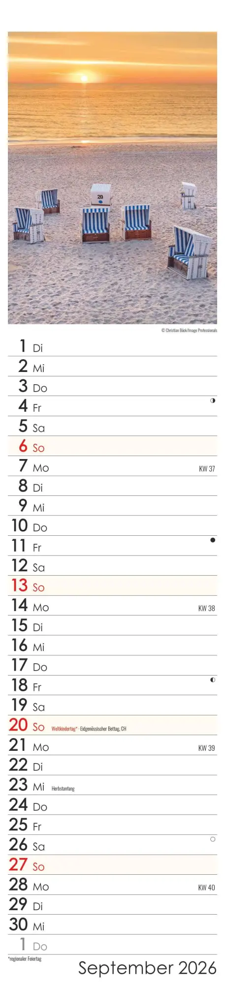 Bild: 4069095005549 | Streifenplaner Seeblick 2026 - Streifen-Kalender 11,3x49x5 cm -...