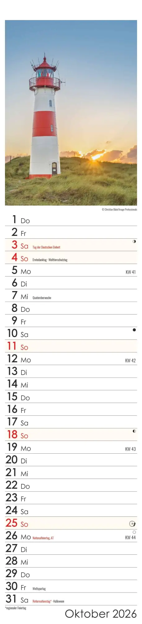 Bild: 4069095005549 | Streifenplaner Seeblick 2026 - Streifen-Kalender 11,3x49x5 cm -...