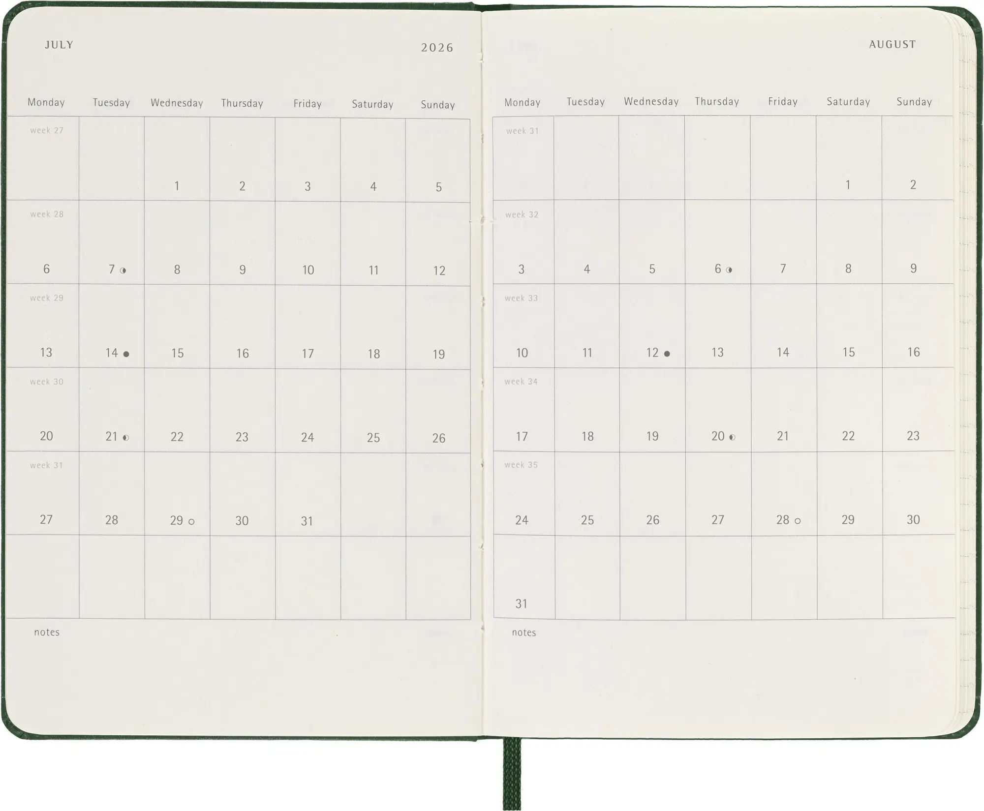 Bild: 8056999275549 | Moleskine 12 Monate Wochen Notizkalender 2026, Pocket/A6, 1 Wo = 1...