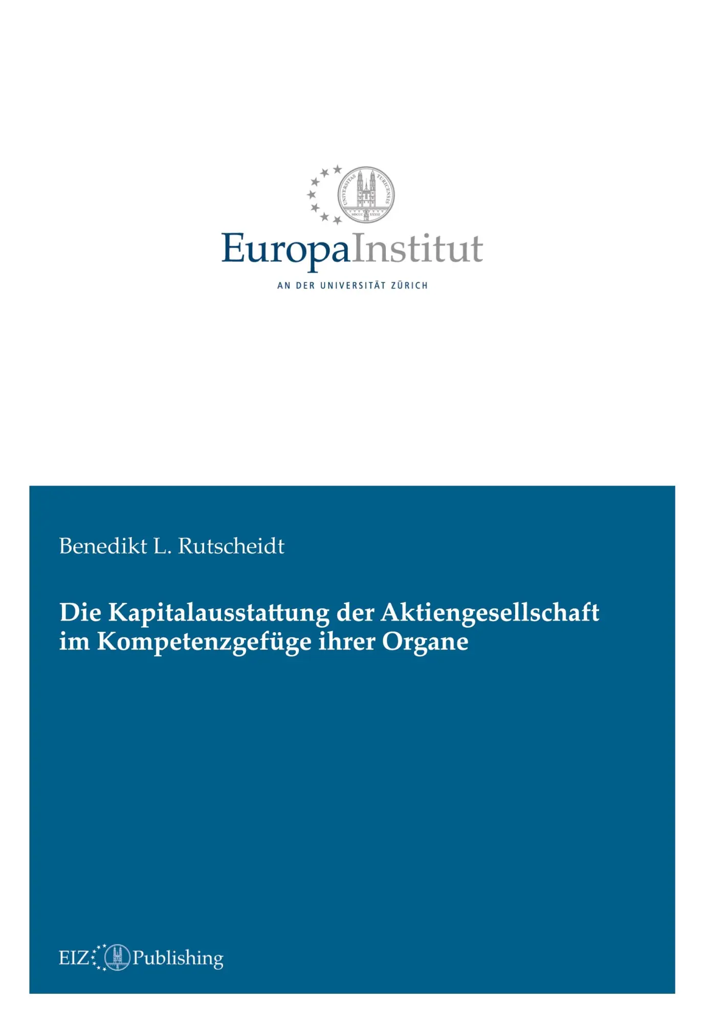 Cover: 9783038055549 | Die Kapitalausstattung der Aktiengesellschaft im Kompetenzgefüge...