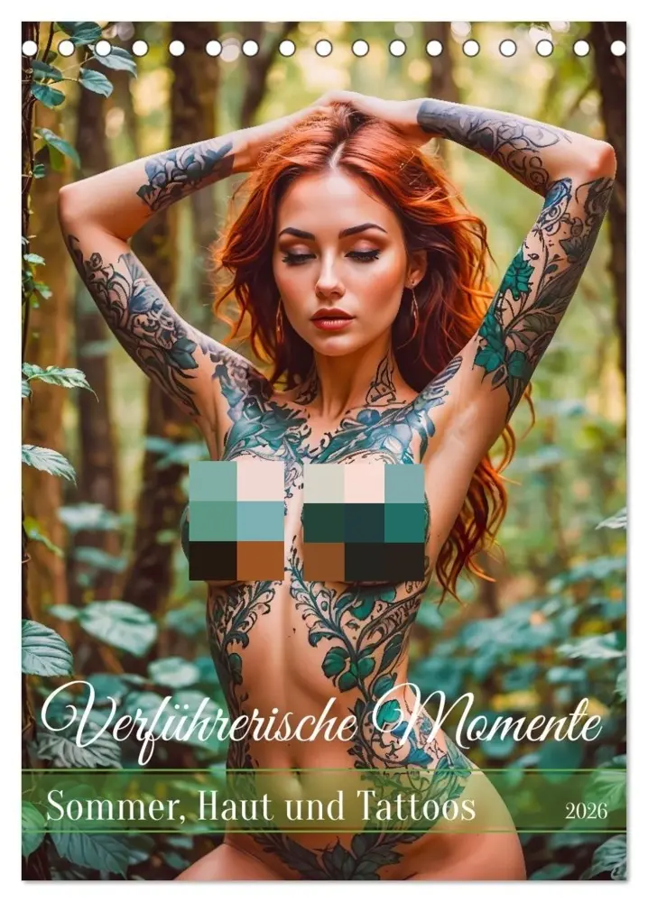 Cover: 9783516605549 | Verführerische Momente - Sommer, Haut und Tattoos (Tischkalender...