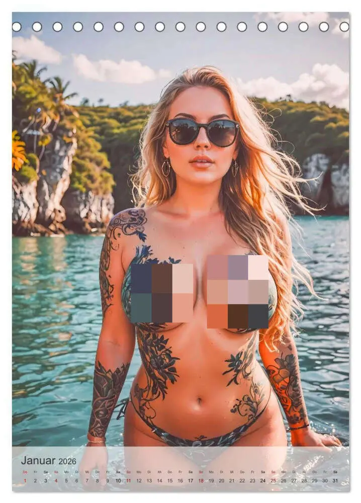 Bild: 9783516605549 | Verführerische Momente - Sommer, Haut und Tattoos (Tischkalender...