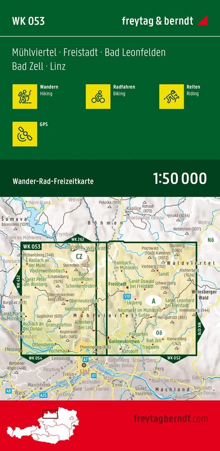 Rückseite: 9783707915549 | Mühlviertel - Freistadt - Bad Leonfelden - Bad Zell - Linz 1 : 50.000