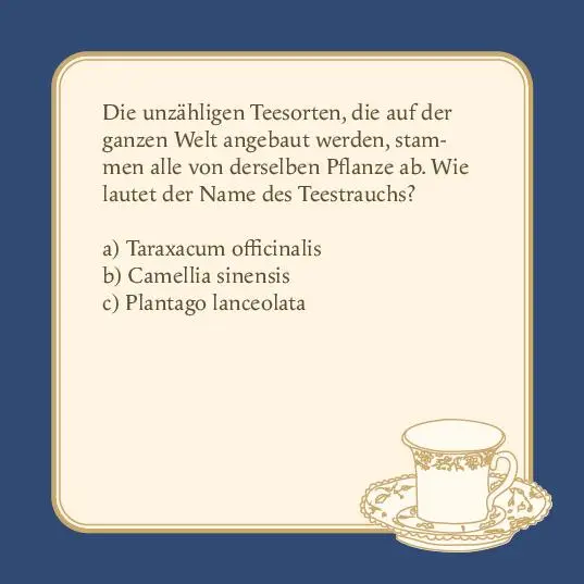 Bild: 9783747205549 | Das Tee-Quiz | Box mit 66 Spielkarten und Anleitung | Sigrun Arenz