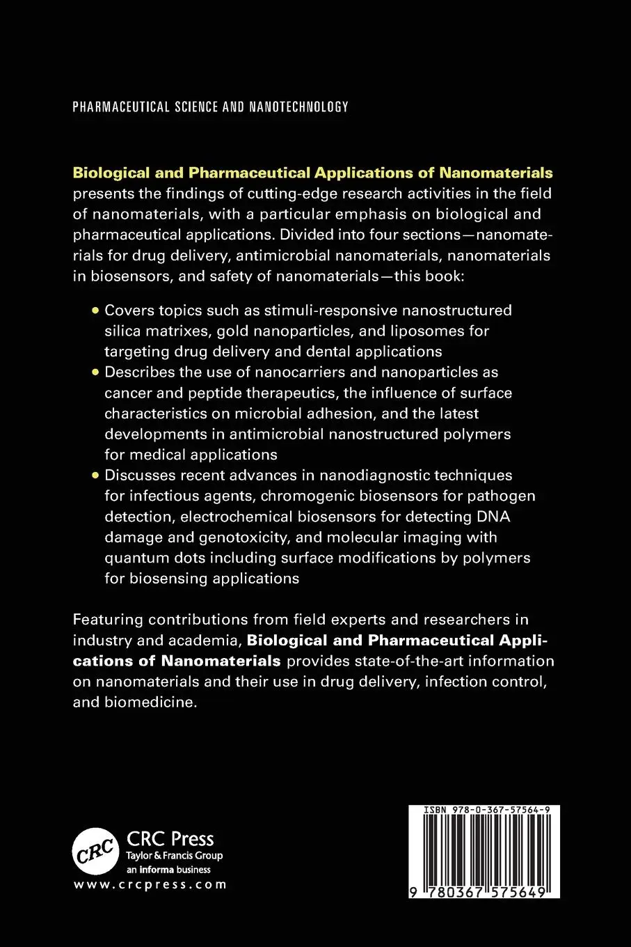 Rückseite: 9780367575649 | Biological and Pharmaceutical Applications of Nanomaterials | Buch