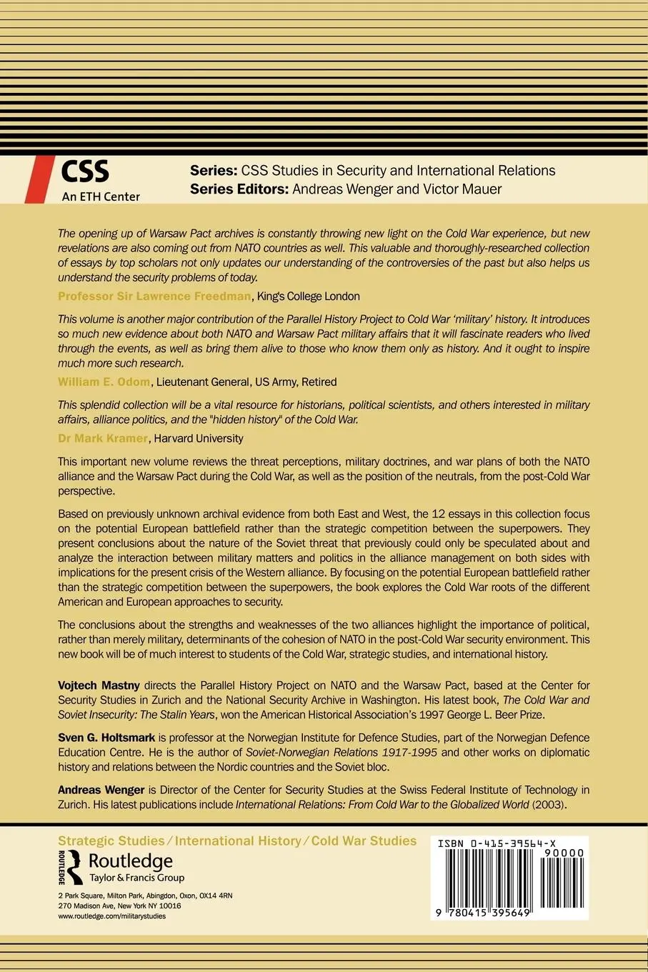 Rückseite: 9780415395649 | War Plans and Alliances in the Cold War | Vojtech Mastny (u. a.)