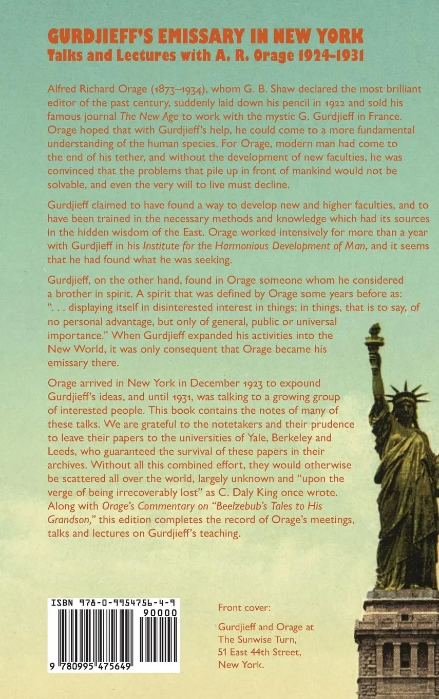 Rückseite: 9780995475649 | Gurdjieff's Emissary in New York | A. R. Orage | Buch | Englisch