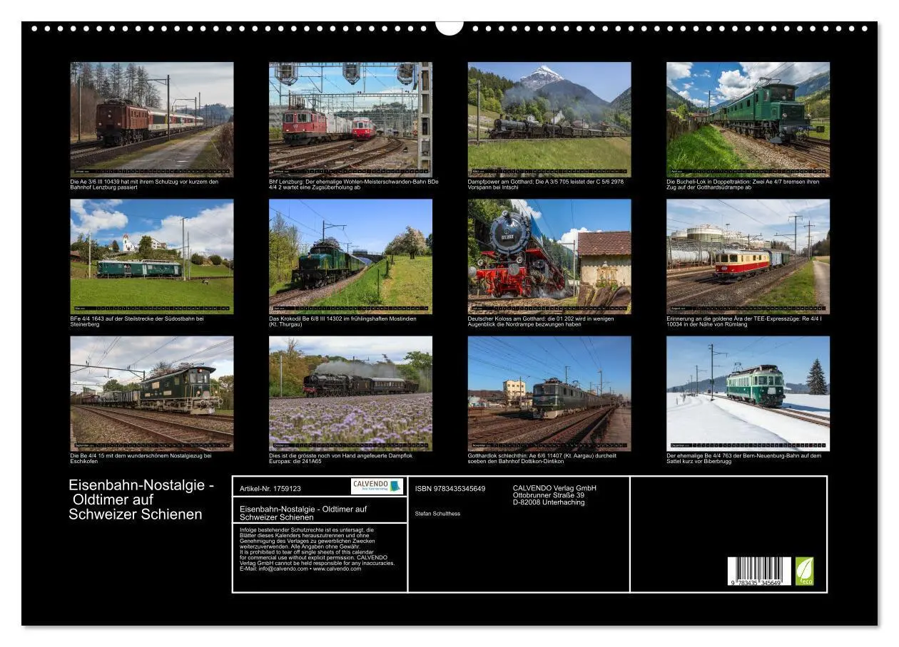 Bild: 9783435345649 | Eisenbahn-Nostalgie - Oldtimer auf Schweizer Schienen (Wandkalender...