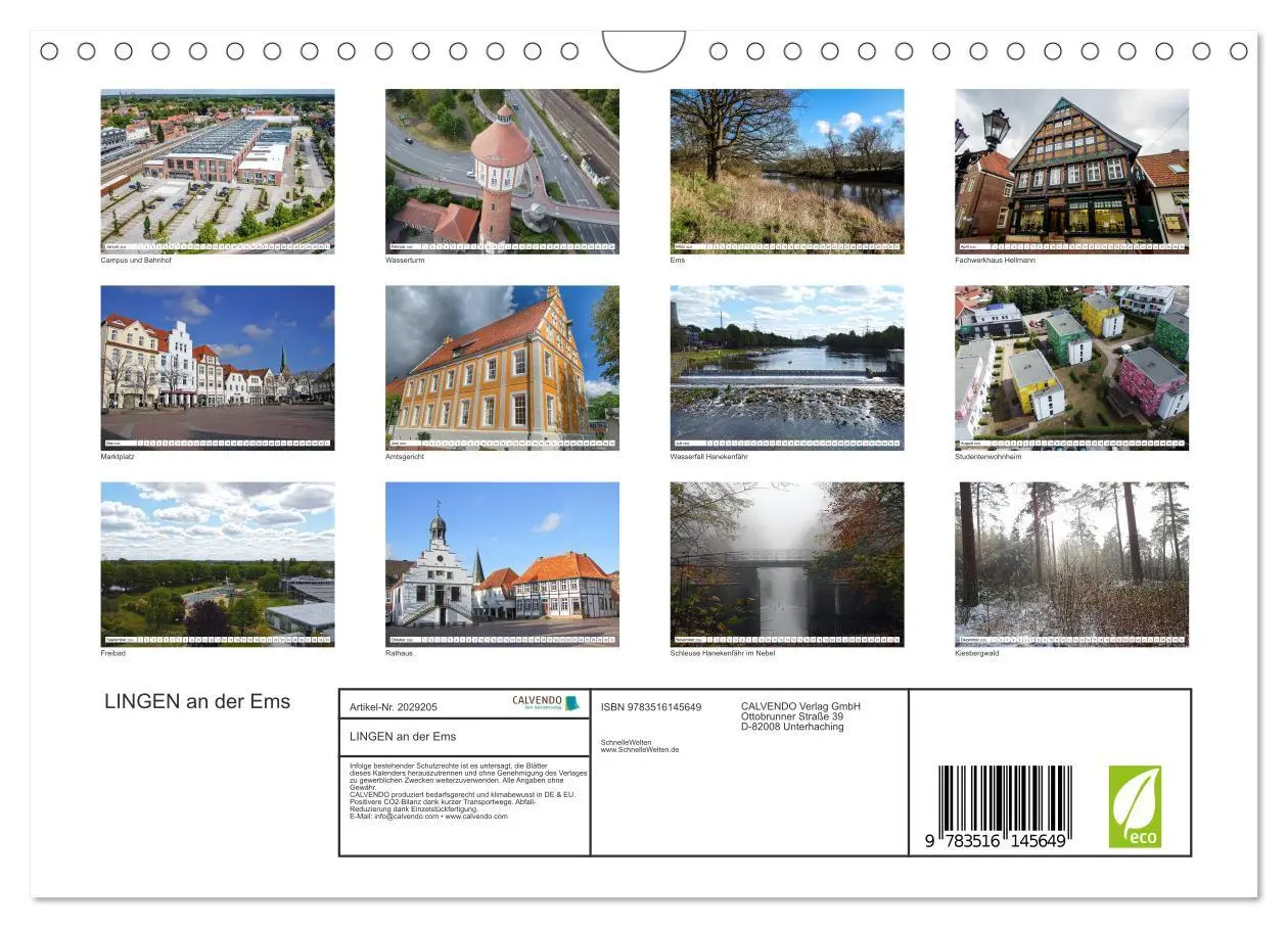 Bild: 9783516145649 | LINGEN an der Ems (Wandkalender 2026 DIN A4 quer), CALVENDO...