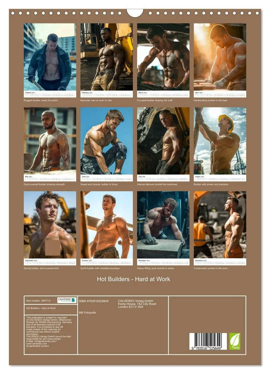 Bild: 9783516525649 | Hot Builders - Hard at Work (Wall Calendar 2026 DIN A3 portrait),...