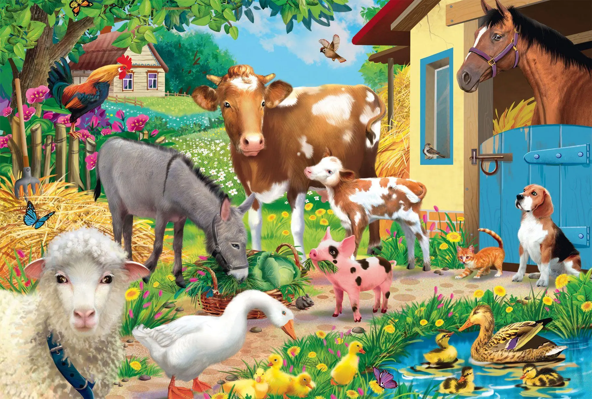 Bild: 4001504565749 | Bauernhof Tiere | Kinderpuzzle Graspappe Standard 60 Teile | Spiel