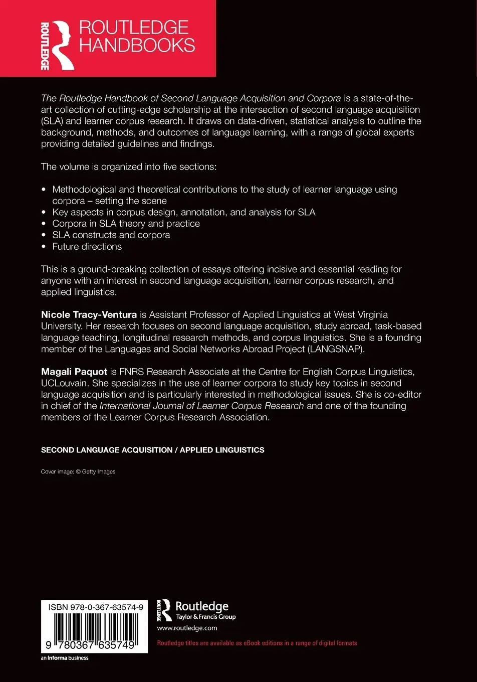 Rückseite: 9780367635749 | The Routledge Handbook of Second Language Acquisition and Corpora
