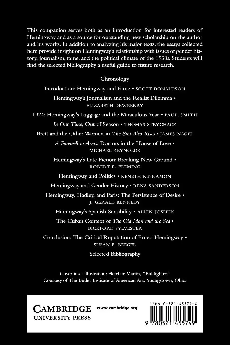 Rückseite: 9780521455749 | The Cambridge Companion to Hemingway | Scott Donaldson | Taschenbuch