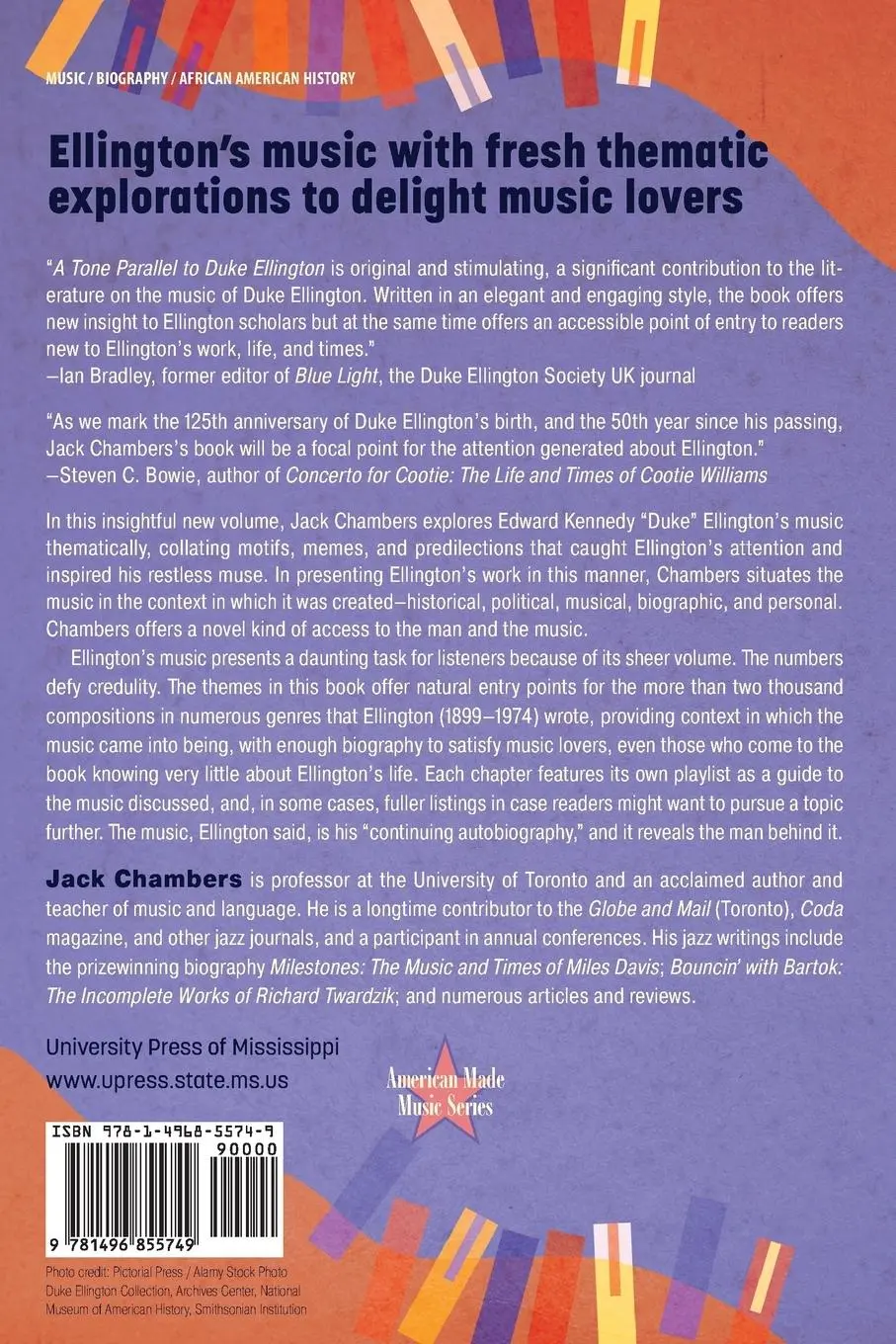 Rückseite: 9781496855749 | Tone Parallel to Duke Ellington | The Man in the Music | Jack Chambers