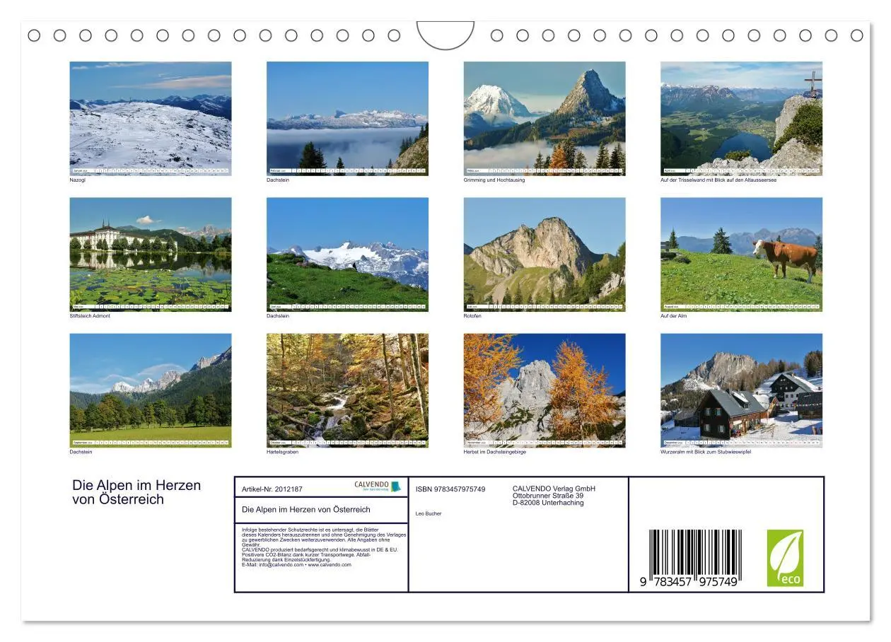 Bild: 9783457975749 | Die Alpen im Herzen von Österreich (Wandkalender 2026 DIN A4 quer),...