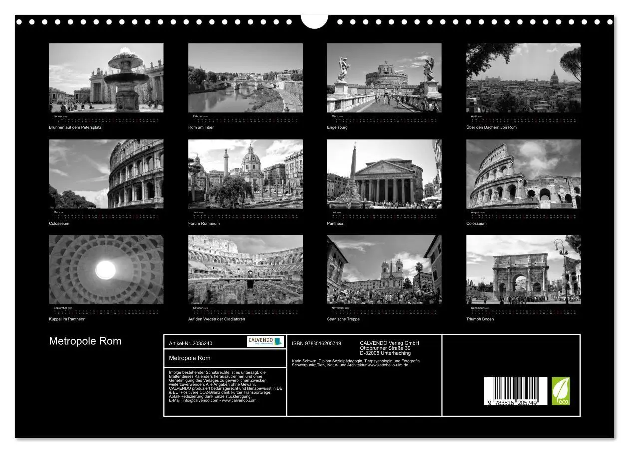 Bild: 9783516205749 | Metropole Rom (Wandkalender 2026 DIN A3 quer), CALVENDO Monatskalender