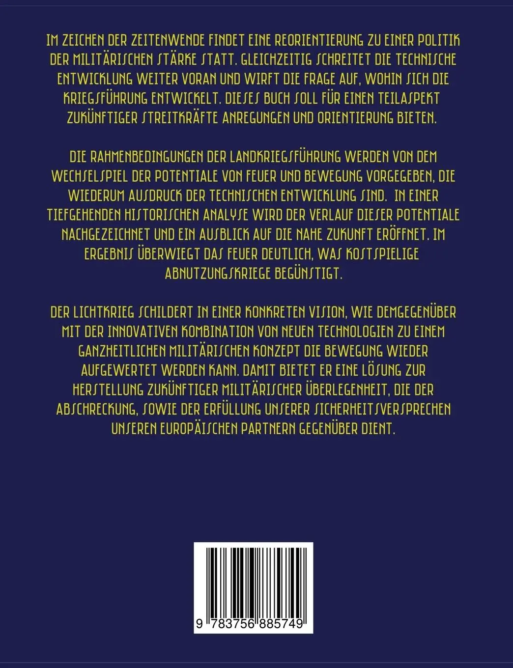 Rückseite: 9783756885749 | Der Lichtkrieg | Die Beschleunigung der Landkriegsführung | Hufnagl