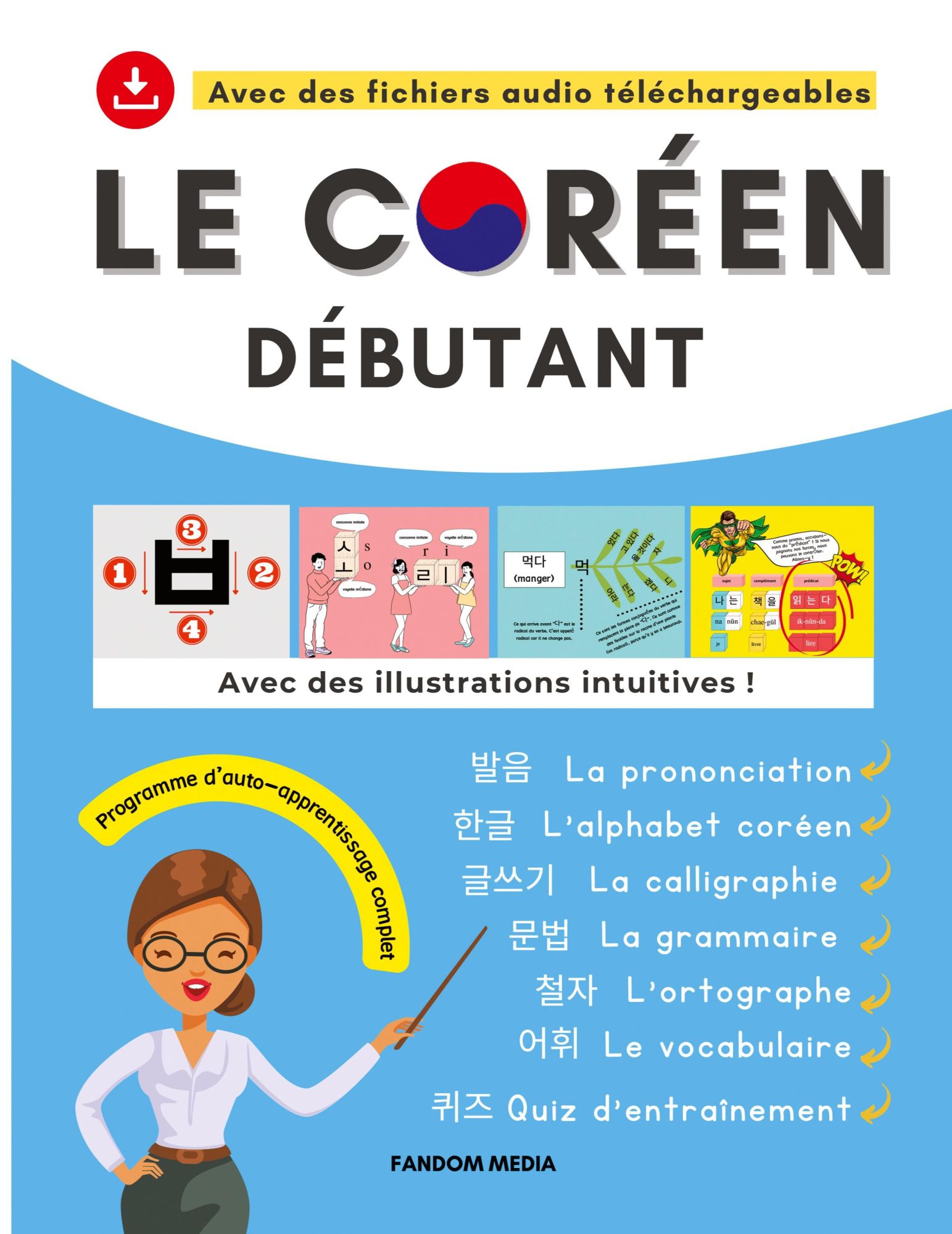 Cover: 9791188195749 | LE CORÉEN DÉBUTANT - PROGRAMME D'AUTO-APPRENTISSAGE COMPLET | Media