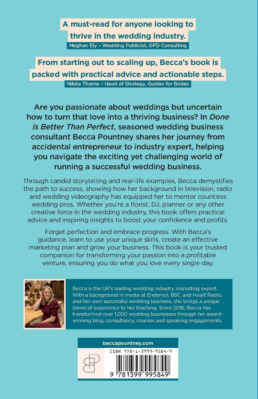 Rückseite: 9781399995849 | Done is better than perfect | Building a profitable wedding business