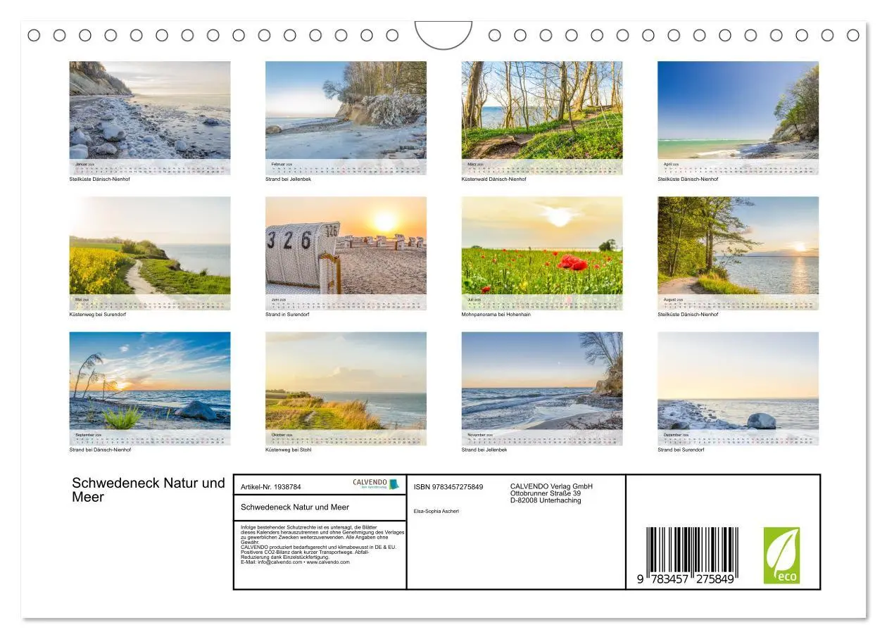 Bild: 9783457275849 | Schwedeneck Natur und Meer (Wandkalender 2026 DIN A4 quer),...
