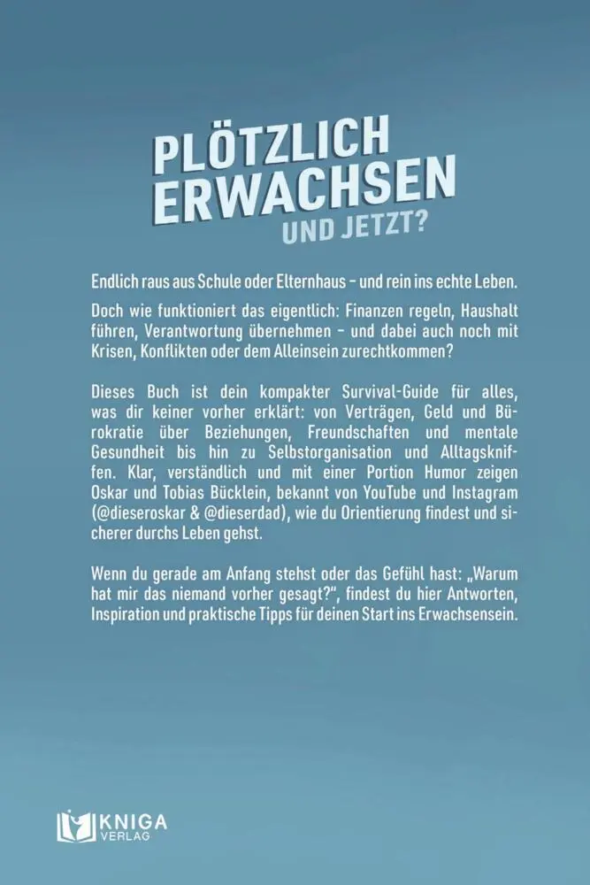 Bild: 9783910385849 | Plötzlich erwachsen - und jetzt? | Oskar Bücklein (u. a.) | Buch