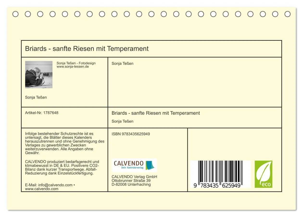 Bild: 9783435625949 | Briards - sanfte Riesen mit Temperament (Tischkalender 2025 DIN A5...