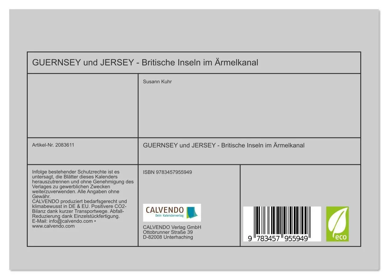 Bild: 9783457955949 | GUERNSEY und JERSEY - Britische Inseln im Ärmelkanal (Tischkalender...