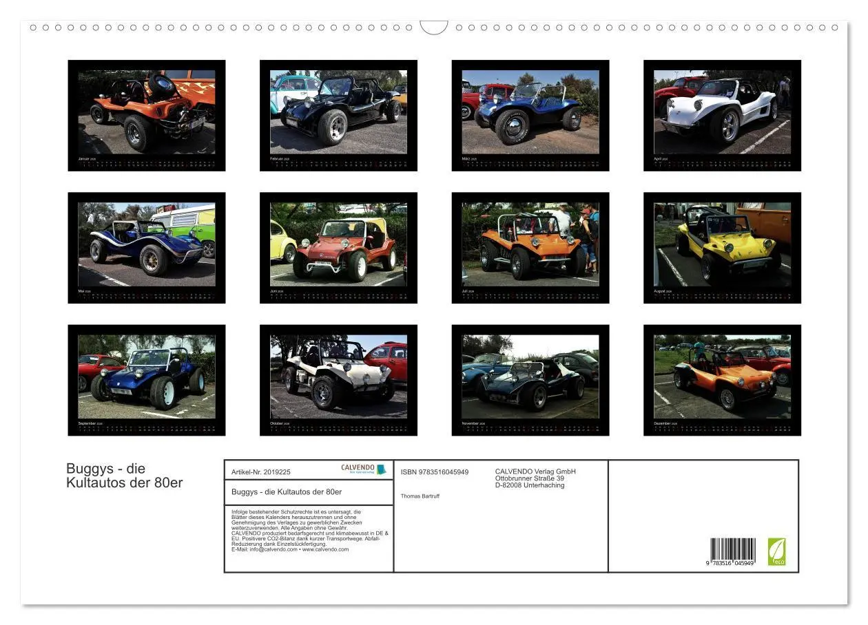Bild: 9783516045949 | Buggys - die Kultautos der 80er (Wandkalender 2026 DIN A2 quer),...
