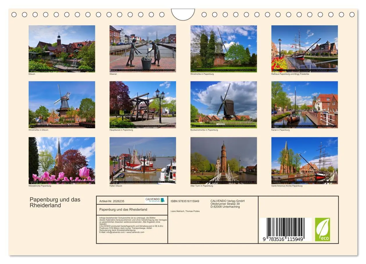 Bild: 9783516115949 | Papenburg und das Rheiderland (Wandkalender 2026 DIN A4 quer),...
