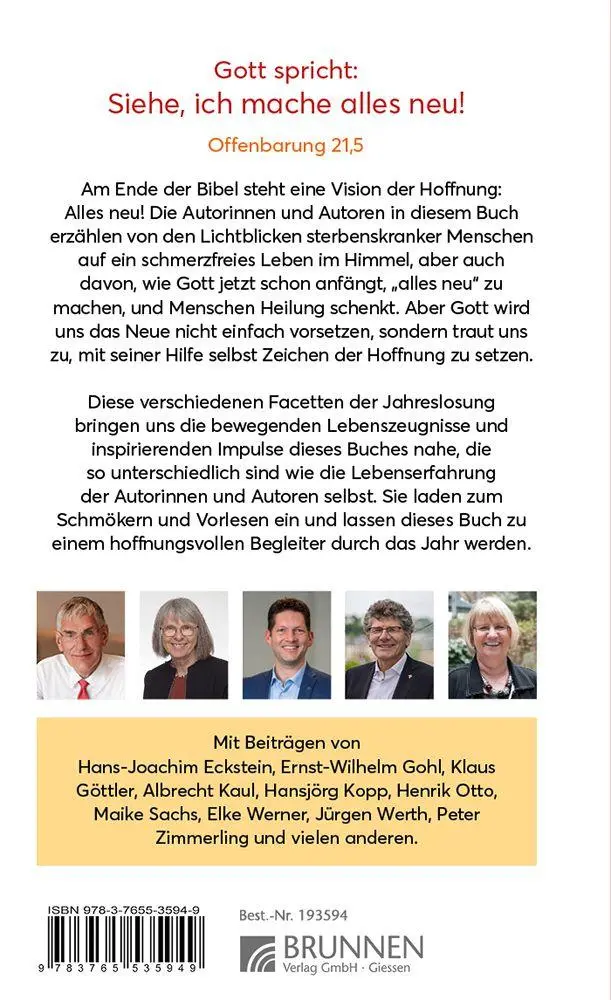 Rückseite: 9783765535949 | Siehe, ich mache alles neu! | Christoph Morgner (u. a.) | Buch | 2026