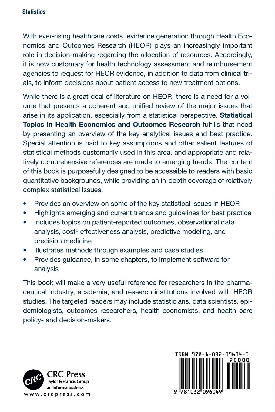 Rückseite: 9781032096049 | Statistical Topics in Health Economics and Outcomes Research | Buch