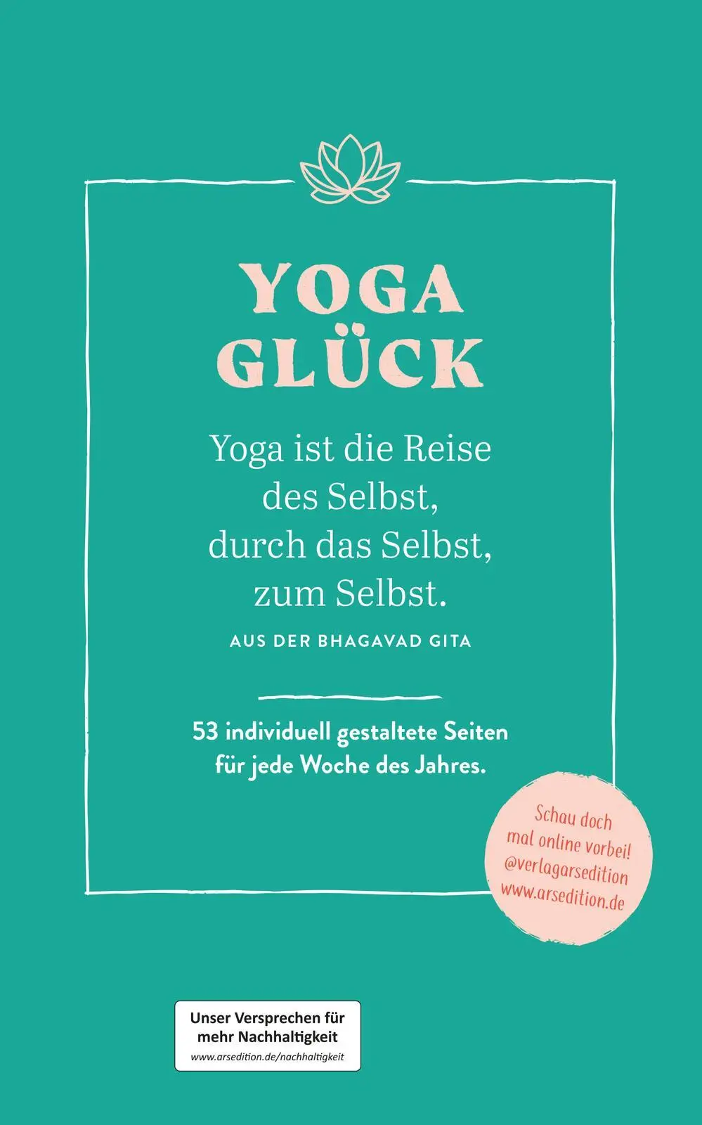 Rückseite: 4014489136149 | Wochenkalender Yogaglück 2026 | Good vibes only | Kalender | 27 S.
