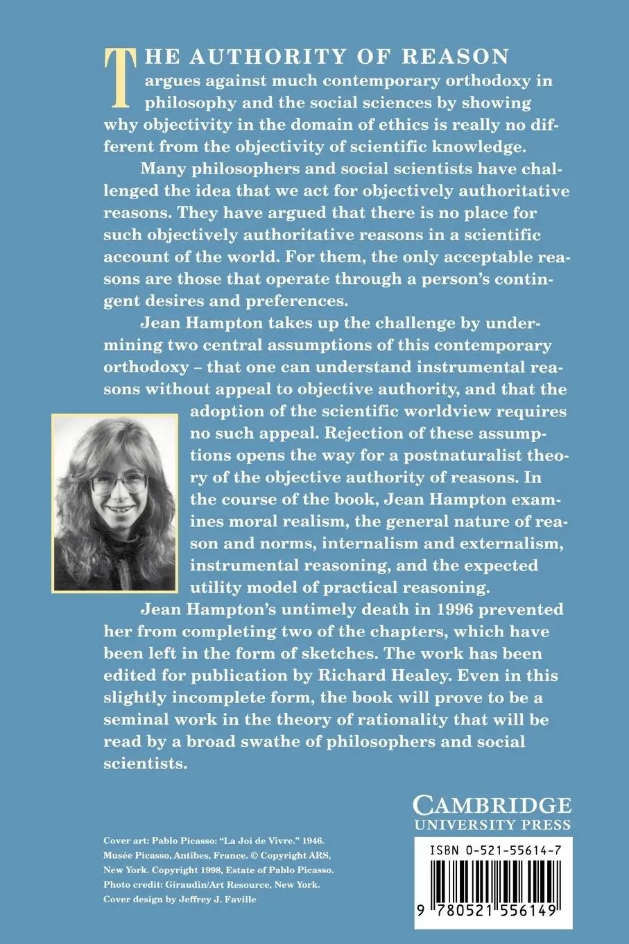 Rückseite: 9780521556149 | The Authority of Reason | Jean E. Hampton | Taschenbuch | Englisch