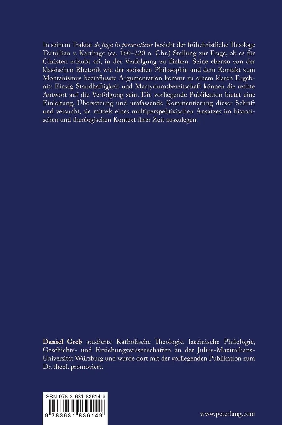 Rückseite: 9783631836149 | Die Flucht in der Verfolgung - eine legitime Alternative zu...