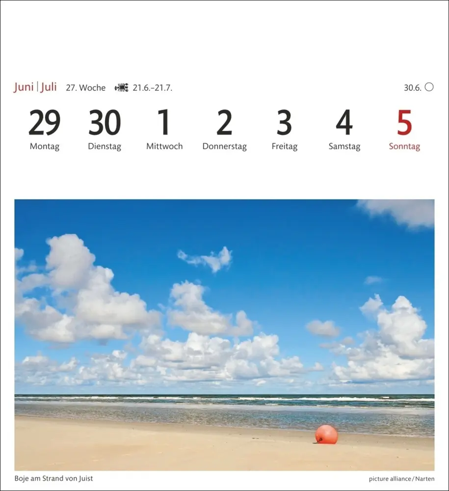 Bild: 9783840036149 | Nordseeküste Sehnsuchtskalender 2026 - Wochenkalender mit 53...