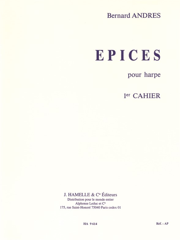 Cover: 9790230796149 | Epices Vol.1 | Bernard Andres | Buch | Alphonse Leduc
