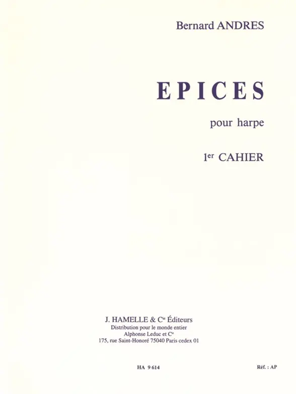 Cover: 9790230796149 | Epices Vol.1 | Bernard Andres | Buch | Alphonse Leduc