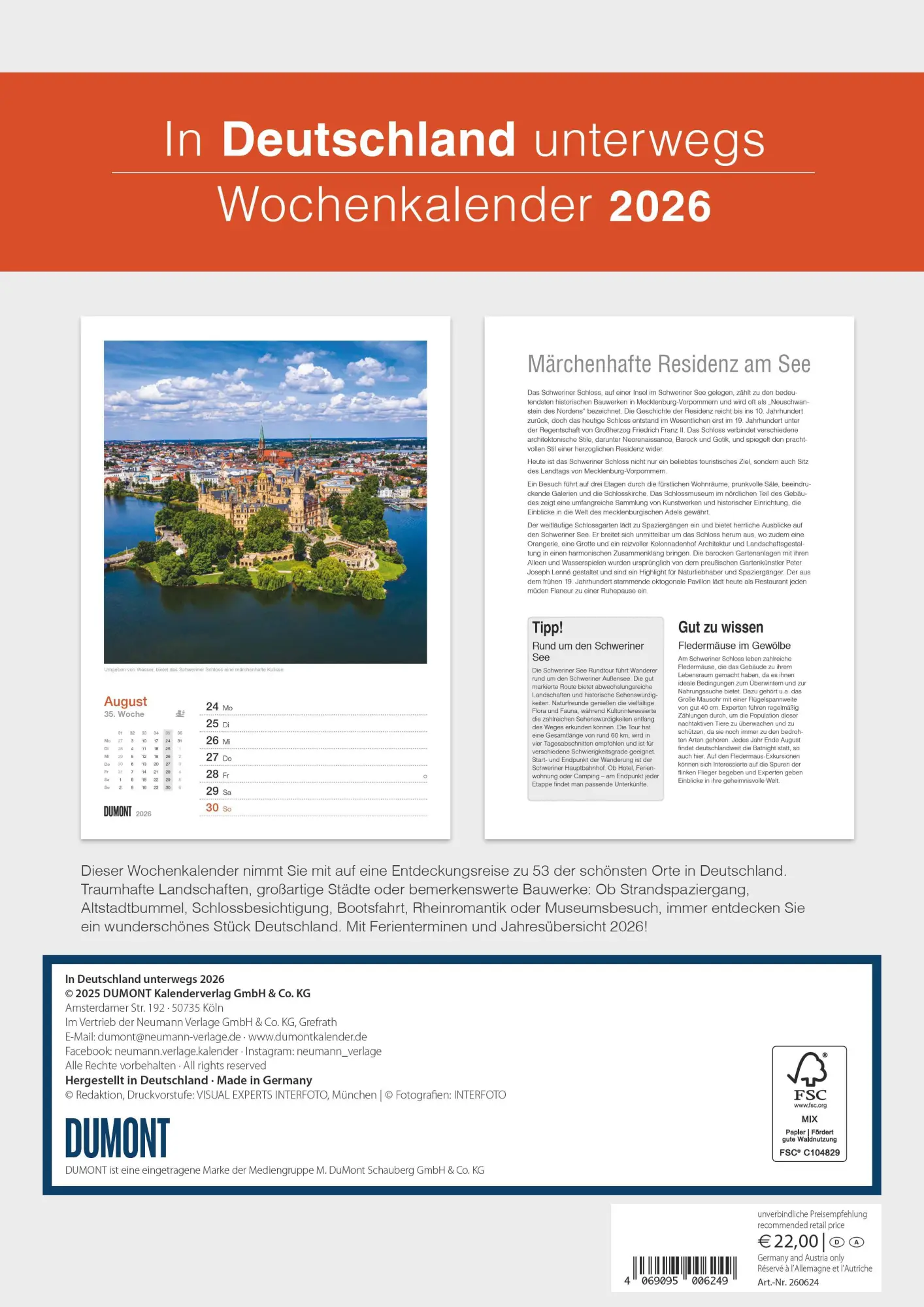 Bild: 4069095006249 | In Deutschland unterwegs Wochenkalender 2026 - Wandkalender -...
