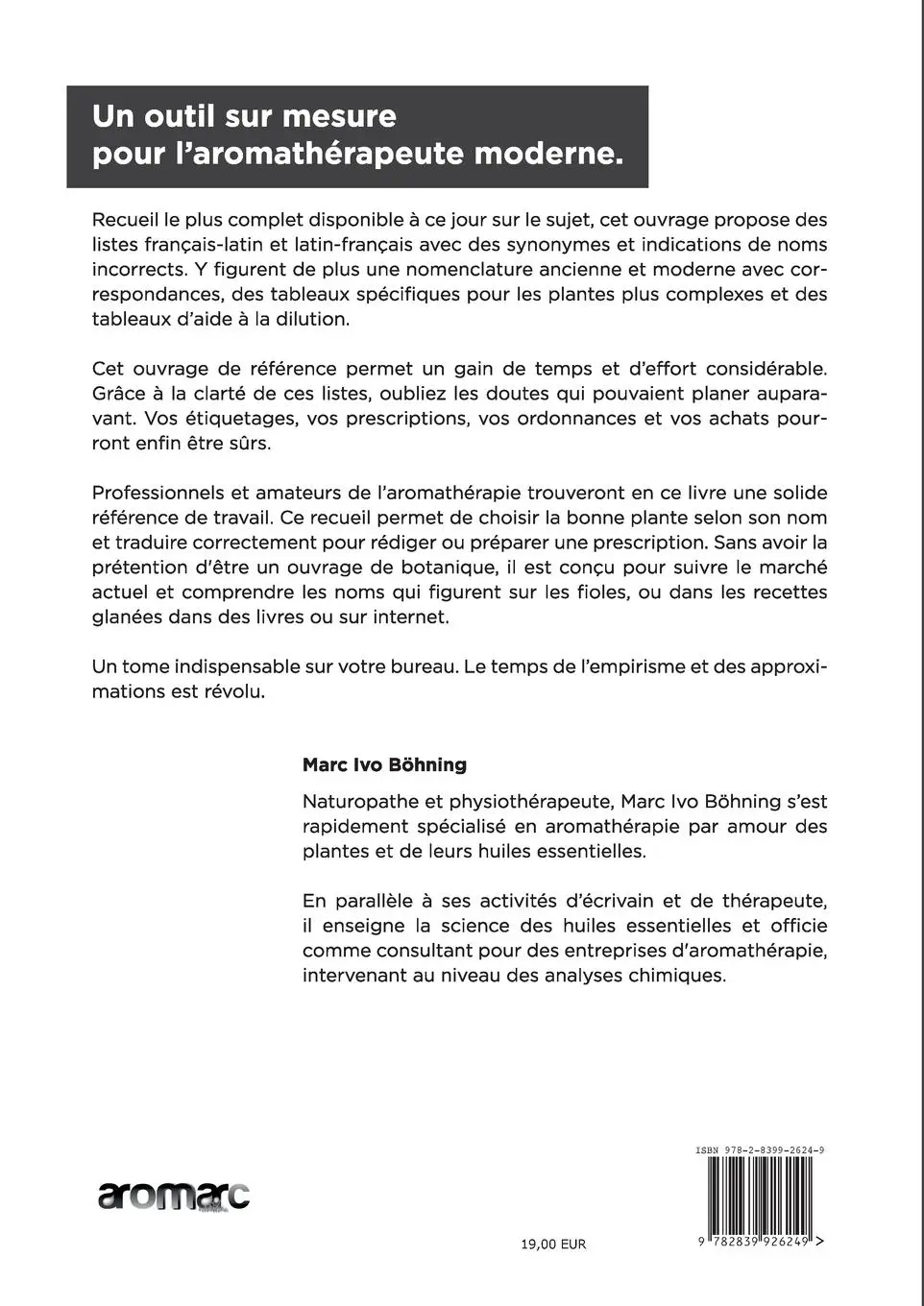 Rückseite: 9782839926249 | Les Répertoires Böhning des Huiles Essentielles | Marc Ivo Böhning