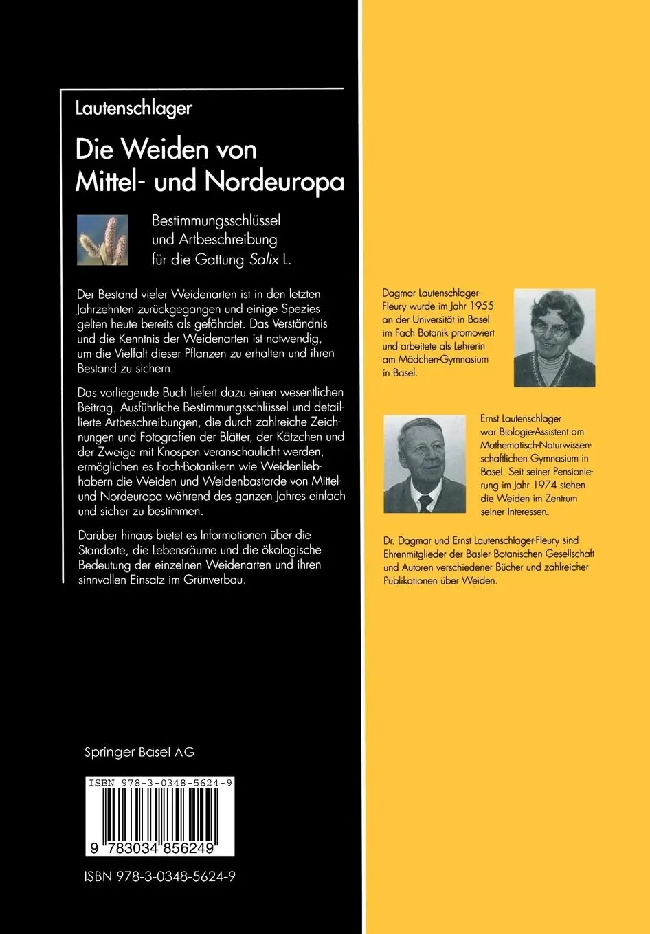 Rückseite: 9783034856249 | Die Weiden von Mittel- und Nordeuropa | Lautenschlager-Fleury (u. a.)